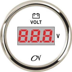 Voltmeter digitaal 8 - 32 volt wit/chroom CN