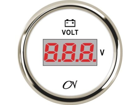 Voltmeter digitaal 8 - 32 volt wit/chroom CN