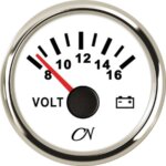 Voltmeter 8-16 volt wit/chroom CN
