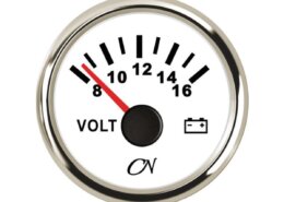 Voltmeter 8-16 volt wit/chroom CN