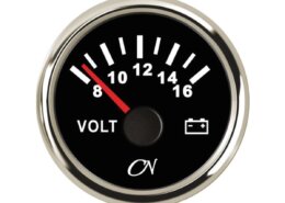 Voltmeter 8-16 volt zwart/chroom CN