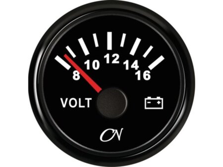 Voltmeter 8-16 volt zwart/zwart CN