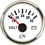 Voltmeter 16-32 volt wit/chroom CN