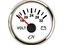 Voltmeter 16-32 volt wit/chroom CN