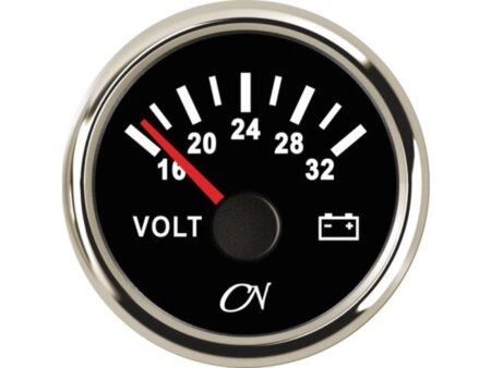 Voltmeter 16-32 volt zwart/chroom CN