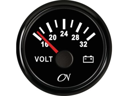 Voltmeter 16-32 volt zwart/zwart CN