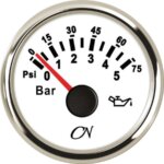 Oliedrukmeter 0-10 bar Wit/chroom CN