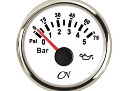 Oliedrukmeter 0-5 bar Wit/chroom CN