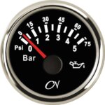 Oliedrukmeter 0-5 bar zwart/chroom CN