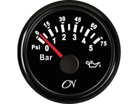 Oliedrukmeter 0-5 bar zwart/zwart CN