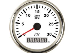 Toerenteller 3000 rpm CN met bedrijfsurenteller wit/chroom