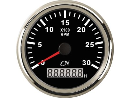 Toerenteller 3000 rpm CN met bedrijfsurenteller zwart/chroom