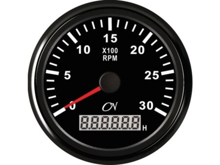 Toerenteller 3000 rpm CN met bedrijfsurenteller zwart/zwart