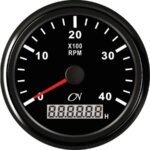 Toerenteller 4000 rpm CN met bedrijfsurenteller zwart/zwart