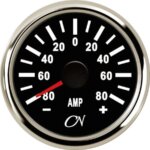 Ampèremeter 80A zwart/chroom CN inclusief shunt