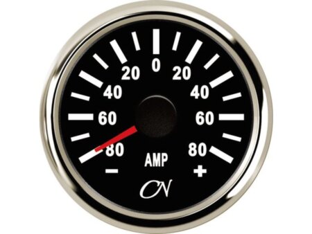 Ampèremeter 80A zwart/chroom CN inclusief shunt