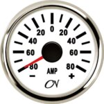 Ampèremeter 80A wit/chroom CN inclusief shunt