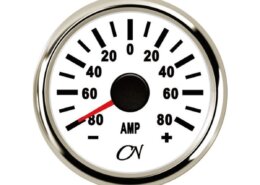 Ampèremeter 80A wit/chroom CN inclusief shunt