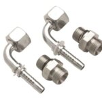 Spin-on slangaansluitingen 8 mm, 90 graden