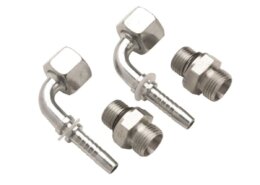 Spin-on slangaansluitingen 8 mm, 90 graden