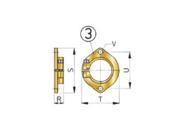 Montageflens voor schroefaskoker 50 mm