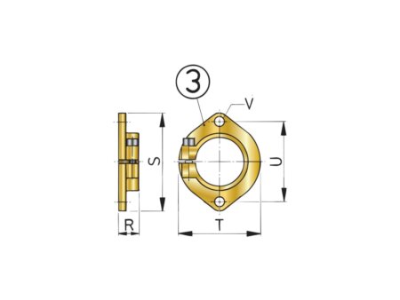 Montageflens voor schroefaskoker 50 mm