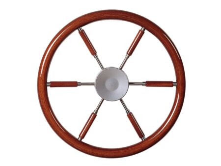 Stuurwiel mahoniehouten hoepel/spaken diameter 550 mm