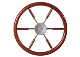 Stuurwiel mahoniehouten hoepel/spaken, diameter 380 mm