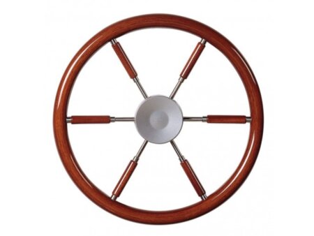 Stuurwiel mahoniehouten hoepel/spaken diameter 450 mm