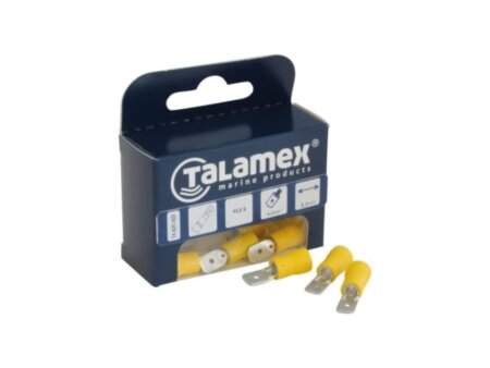 Draadklem plat male 6,3 mm geel 5 stuks