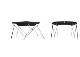 Biminitop Deluxe zwart 200 - 213 cm breed 4 bogen