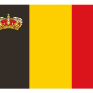 Vlag Belgie met kroon 20 x 30 cm