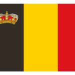Vlag Belgie met kroon 30 x 45 cm