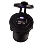 USB stopcontact zwart enkel