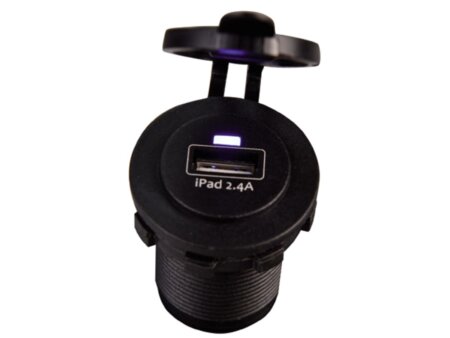 USB stopcontact zwart enkel