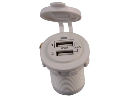 USB stopcontact dubbel wit