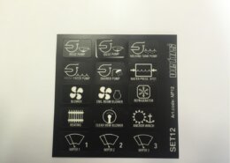 Set tekstplaatjes nr 12 voor Vetus schakelpaneel