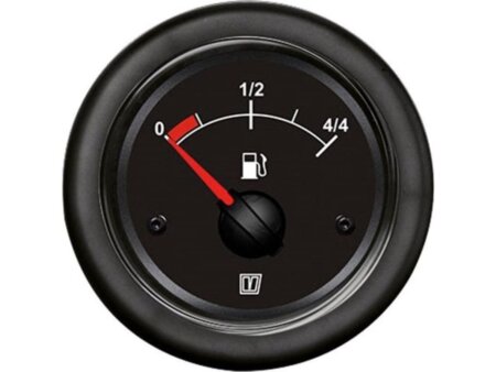 Brandstofmeter Vetus 12/24 V zwart