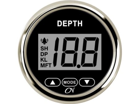 Dieptemeter zwart/chrome inclusief spiegel transducer