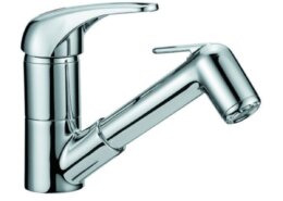 Verchroomde éénhendel mengkraan met uitneembare handdouche