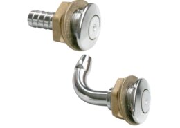 Ontluchtingsnippel messing verchroomd Ø16mm, 90 graden