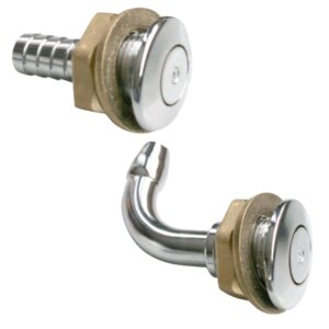 Ontluchtingsnippel messing verchroomd Ø16mm, 90 graden