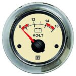 Vetus voltmeter 12V wijzerplaat creme