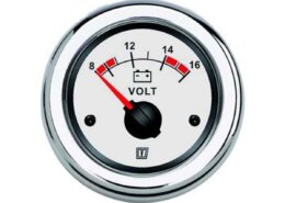 Vetus voltmeter 12V witte wijzerplaat