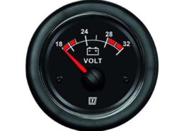 Vetus voltmeter 24V zwarte wijzerplaat