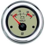 Vetus voltmeter 24V wijzerplaat creme