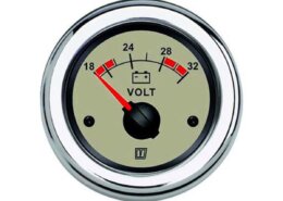Vetus voltmeter 24V wijzerplaat creme