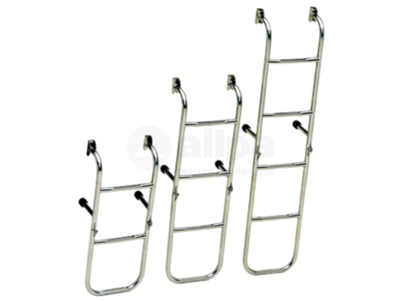 Zwemtrap met 3 treden, vaste spiegelsteun, opvouwbaar