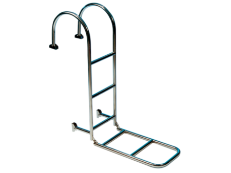 Zwemtrap met 6 treden, vaste spiegelsteun, opvouwbaar