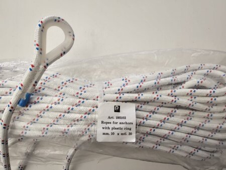 Ankerlijn polyester, 10 mm - 30 meter wit
